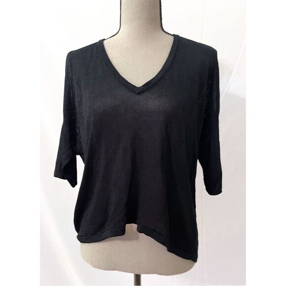 Witchery T Shirt | Oversized Black Short Sleeves - Picture 1 of 10